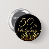 50 en Fabulous Birthday Ronde Button 5,7 Cm (Voorkant /achterkant)