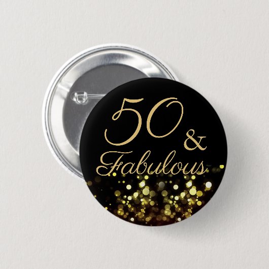 50 en Fabulous Birthday Ronde Button 5,7 Cm (Voorkant /achterkant)