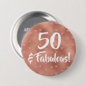50 en Fabulous Birthday Ronde Button 7,6 Cm (Voorkant /achterkant)