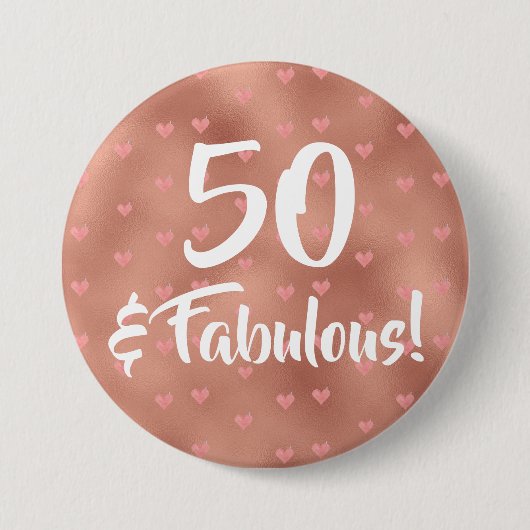 50 en Fabulous Birthday Ronde Button 7,6 Cm (Voorkant)