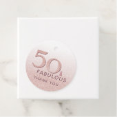 50 en Fabulous Birthday Roos Gold Elegant Bedankjes Labels (In situ)