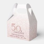 50 en Fabulous Birthday Roos Gold Glitter Bedankdoosjes (Achterkant)