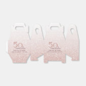 50 en Fabulous Birthday Roos Gold Glitter Bedankdoosjes (Uitgevouwen)