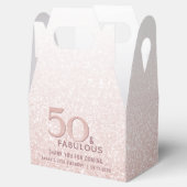 50 en Fabulous Birthday Roos Gold Glitter Bedankdoosjes (Geopend)
