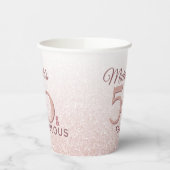 50 en Fabulous Birthday Roos Gold Glitter Papieren Bekers (Links)