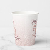 50 en Fabulous Birthday Roos Gold Glitter Papieren Bekers (Rechts)