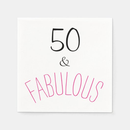 50 en Fabulous Birthday Servet (Voorkant)