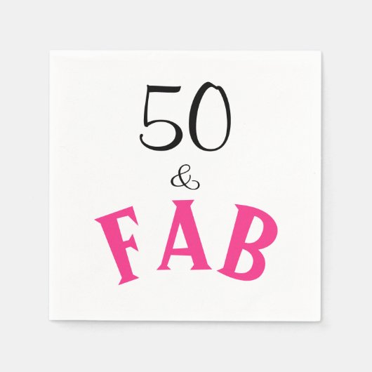 50 en Fabulous Birthday Servet (Voorkant)