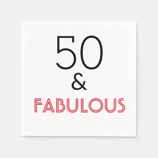 50 en Fabulous Birthday Servet (Voorkant)