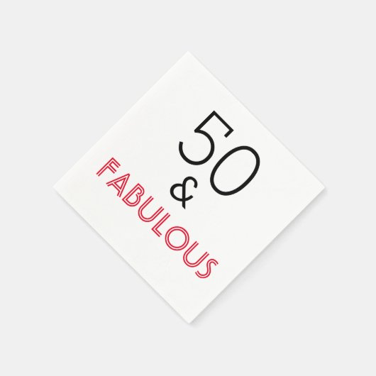 50 en Fabulous Birthday Servet (Hoek)