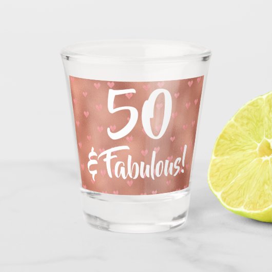 50 en Fabulous Birthday Shot Glas (Voorkant)