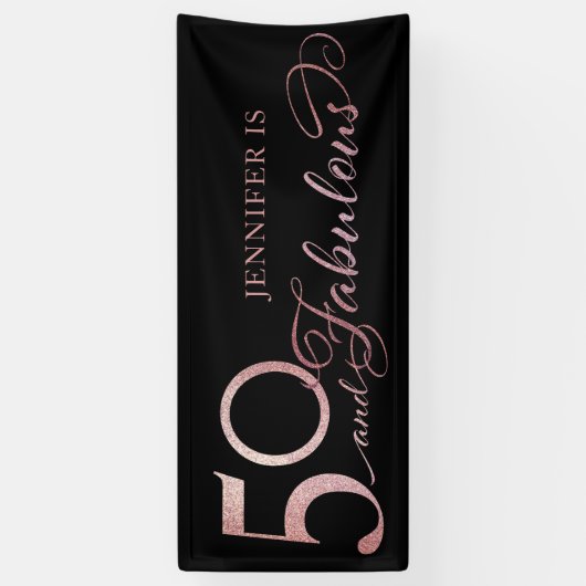 50 en Fabulous Birthday Spandoek (Verticaal)