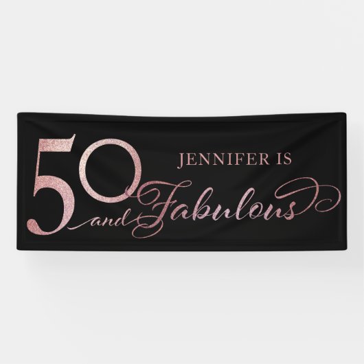 50 en Fabulous Birthday Spandoek (Horizontaal)