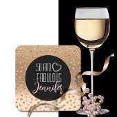50 en Fabulous Birthday Sparkle Gold Black Blush Kartonnen Onderzetters