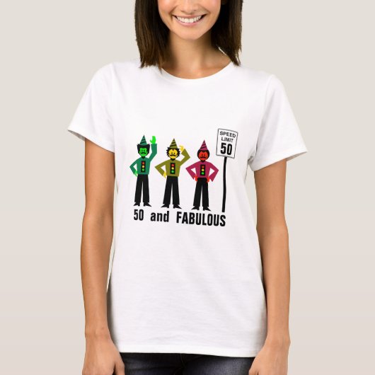 50 en Fabulous Birthday Speed Limit T-shirt (Voorkant)
