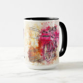 50 en Fabulous Birthday Text  Bicycle Art Mok (Voorkant rechts)