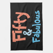 50 en Fabulous Birthday Theedoek (Verticaal)