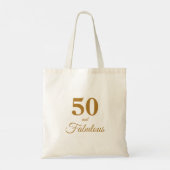 50 en Fabulous Birthday Trendy Gold Canvas tas (Achterkant)