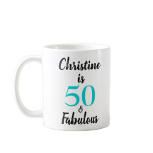 50 en Fabulous Birthday Turquoise Black White