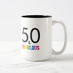 50 en Fabulous Birthday Tweekleurige Koffiemok
