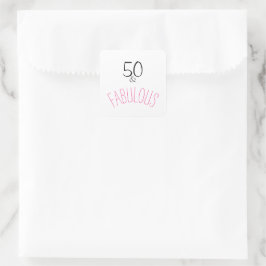 50 en Fabulous Birthday Vierkante Sticker