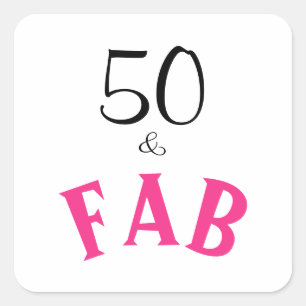 50 en Fabulous Birthday Vierkante Sticker