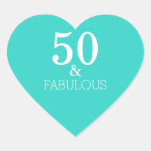 50 en Fabulous Birthday White Turquoise Blue