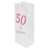 50 en Fabulous Birthday Wijn Cadeautas (Achterkant Gekanteld)
