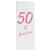 50 en Fabulous Birthday Wijn Cadeautas (Achterkant)