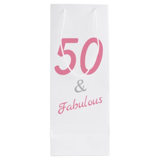 50 en Fabulous Birthday Wijn Cadeautas (Achterkant)