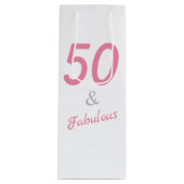50 en Fabulous Birthday Wijn Cadeautas (Voorkant)