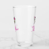 50 en Fabulous Birthday with Pink Flower Accent Glas (Links)