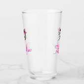 50 en Fabulous Birthday with Pink Flower Accent Glas (Rechts)