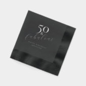 50 en Fabulous Black 50ste verjaardagsfeestje Folie Servetten (Links)