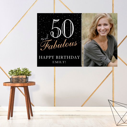 50 en Fabulous Black 50th Birthday Party foto Poster