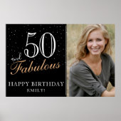 50 en Fabulous Black 50th Birthday Party foto Poster (Voorkant)