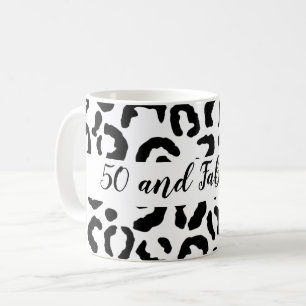50 en Fabulous Black and White Cheetah Print Koffiemok