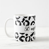 50 en Fabulous Black and White Cheetah Print Koffiemok (Links)