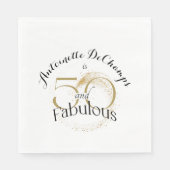 50 en Fabulous Black en Gold 50e verjaardag Servet (Voorkant)