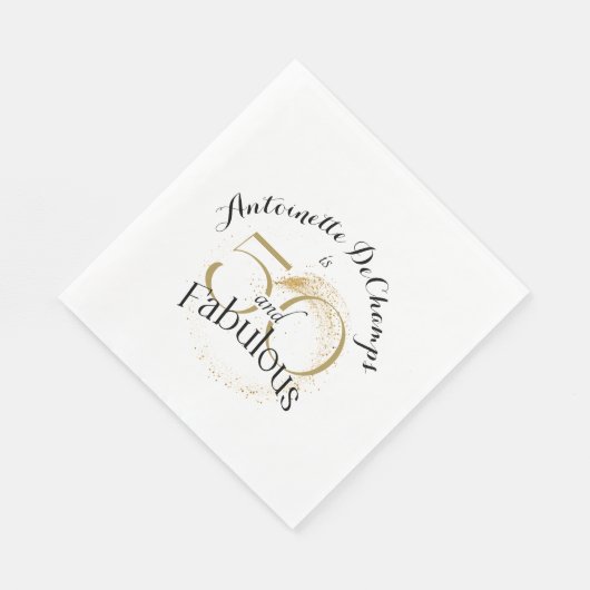 50 en Fabulous Black en Gold 50e verjaardag Servet (Hoek)