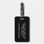 50 en Fabulous Black en Gold Birthday Bagagelabel (Achterkant verticaal)