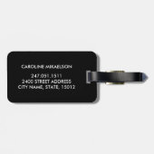 50 en Fabulous Black en Gold Birthday Bagagelabel (Achterkant horizontaal)