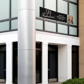 50 en Fabulous Black Foto 50th Birthday Party Spandoek (Buitenkant Gebouw)