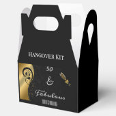 50 en Fabulous Black Gold Birthday Hangover Kit Bedankdoosjes (Geopend)