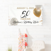 50- en Fabulous Black Gold-feestballonnen Spandoek (Insitu)