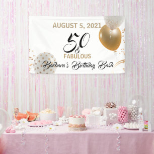 50- en Fabulous Black Gold-feestballonnen Spandoek