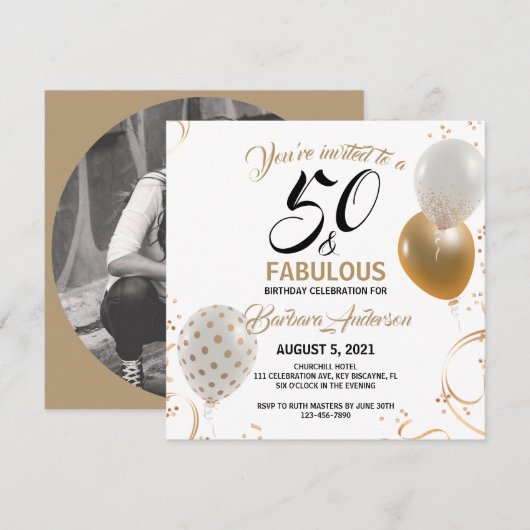 50 en Fabulous Black Gold Party (Voorkant / Achterkant)