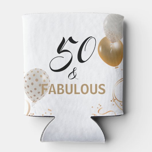 50 en Fabulous Black Gold Party-ballonnen van zate Blikjeskoeler (Achterkant)