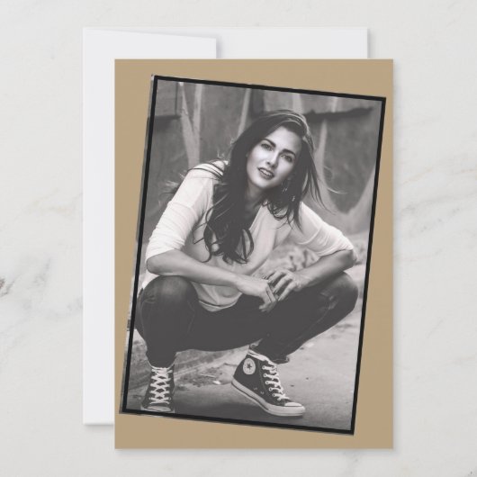 50 en Fabulous Black Gold Party Kaart (Achterkant)