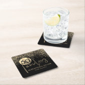 50 en Fabulous Black Gold Party Kartonnen Onderzetters (Insitu)